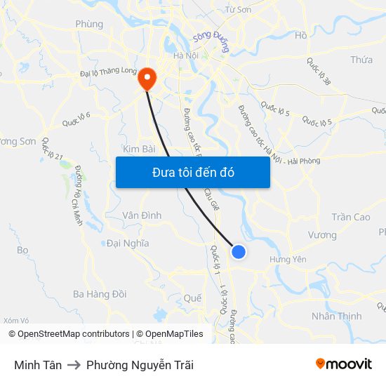 Minh Tân to Phường Nguyễn Trãi map