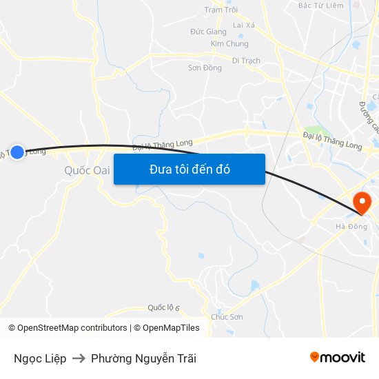 Ngọc Liệp to Phường Nguyễn Trãi map