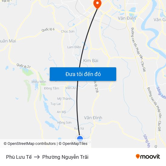 Phù Lưu Tế to Phường Nguyễn Trãi map