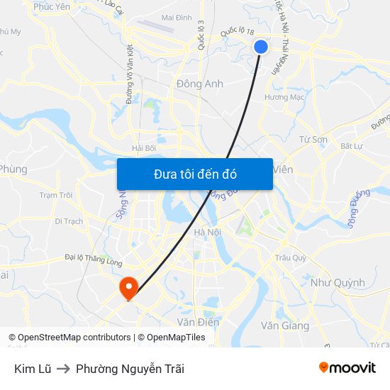 Kim Lũ to Phường Nguyễn Trãi map