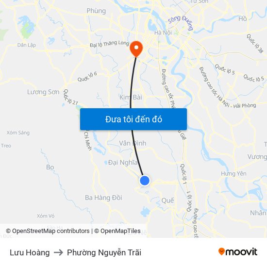 Lưu Hoàng to Phường Nguyễn Trãi map