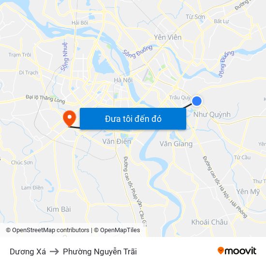 Dương Xá to Phường Nguyễn Trãi map
