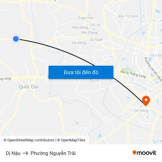 Dị Nậu to Phường Nguyễn Trãi map