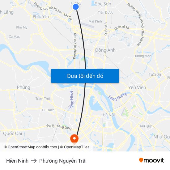Hiền Ninh to Phường Nguyễn Trãi map