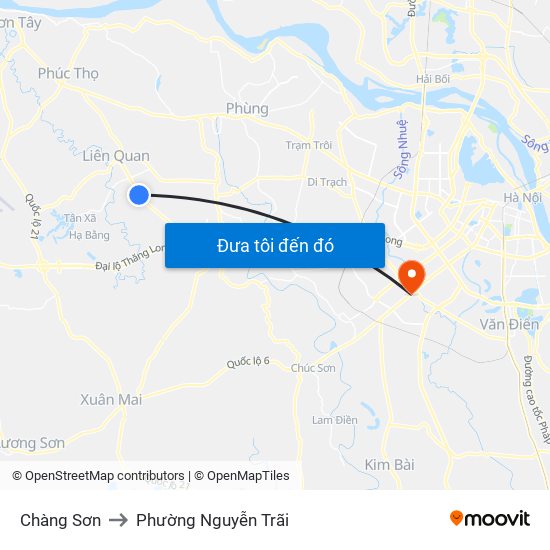 Chàng Sơn to Phường Nguyễn Trãi map