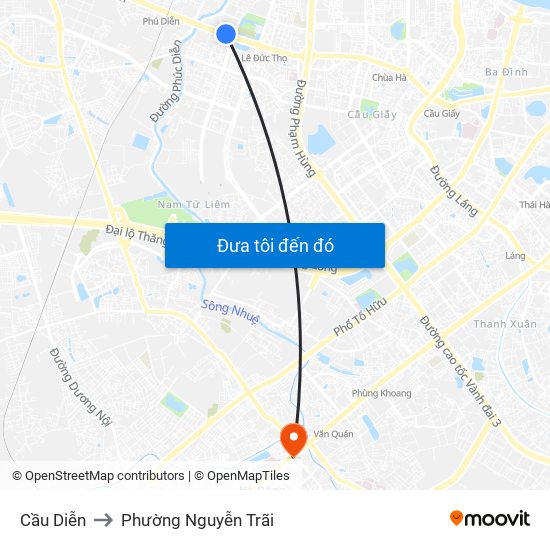 Cầu Diễn to Phường Nguyễn Trãi map