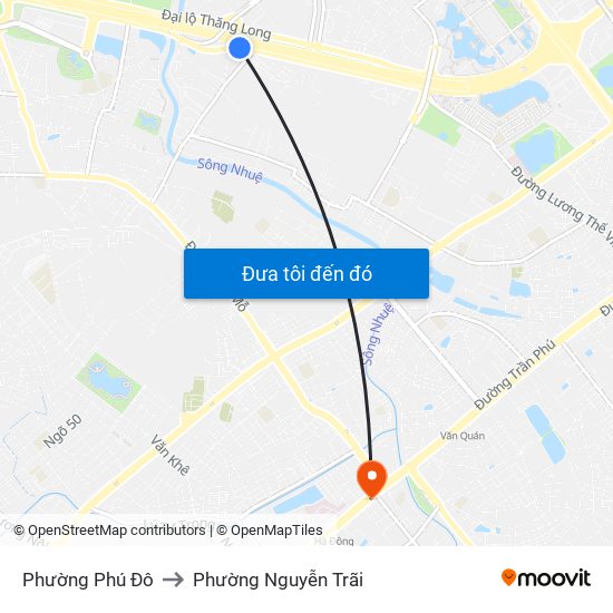 Phường Phú Đô to Phường Nguyễn Trãi map