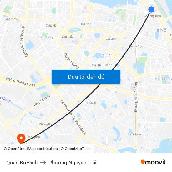 Quận Ba Đình to Phường Nguyễn Trãi map