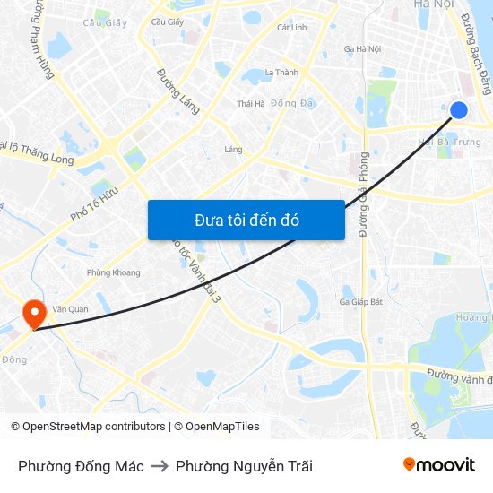 Phường Đống Mác to Phường Nguyễn Trãi map