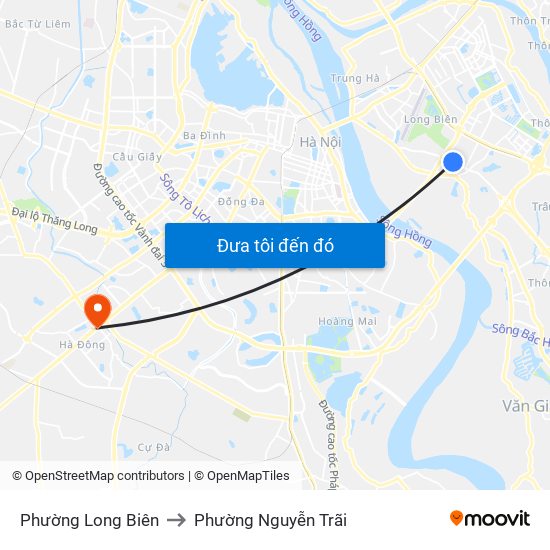Phường Long Biên to Phường Nguyễn Trãi map