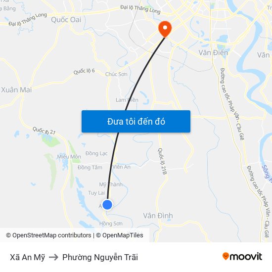 Xã An Mỹ to Phường Nguyễn Trãi map