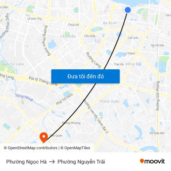 Phường Ngọc Hà to Phường Nguyễn Trãi map