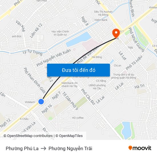 Phường Phú La to Phường Nguyễn Trãi map