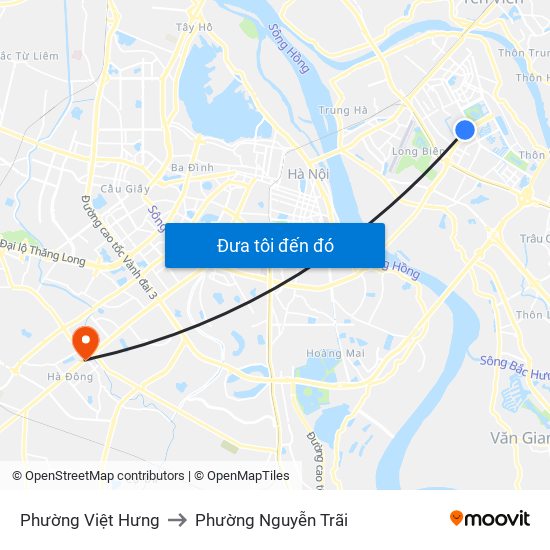 Phường Việt Hưng to Phường Nguyễn Trãi map