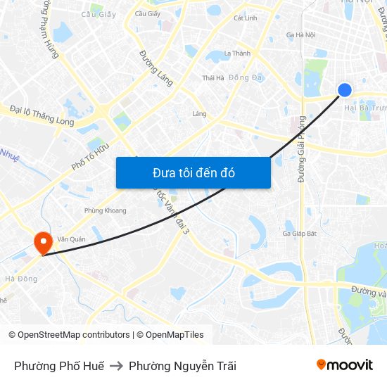 Phường Phố Huế to Phường Nguyễn Trãi map