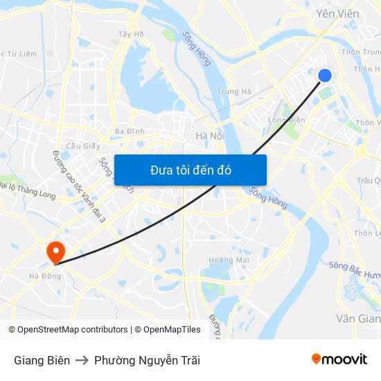 Giang Biên to Phường Nguyễn Trãi map