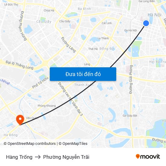 Hàng Trống to Phường Nguyễn Trãi map