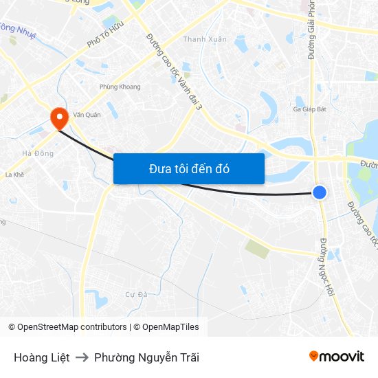 Hoàng Liệt to Phường Nguyễn Trãi map