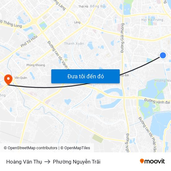 Hoàng Văn Thụ to Phường Nguyễn Trãi map