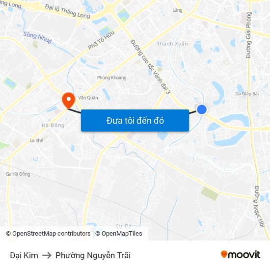 Đại Kim to Phường Nguyễn Trãi map