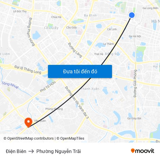 Điện Biên to Phường Nguyễn Trãi map