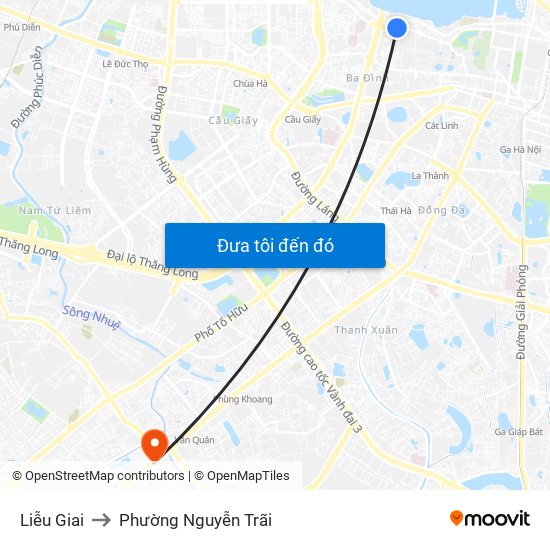 Liễu Giai to Phường Nguyễn Trãi map