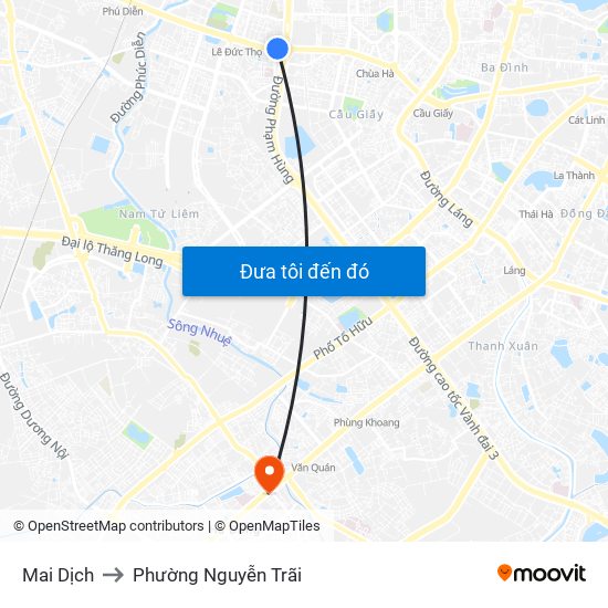 Mai Dịch to Phường Nguyễn Trãi map