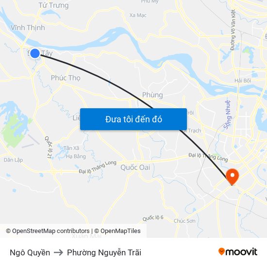Ngô Quyền to Phường Nguyễn Trãi map