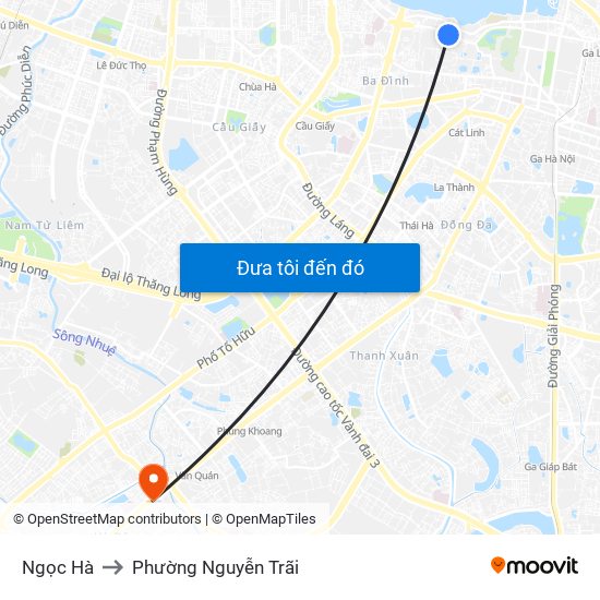 Ngọc Hà to Phường Nguyễn Trãi map