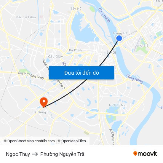 Ngọc Thụy to Phường Nguyễn Trãi map