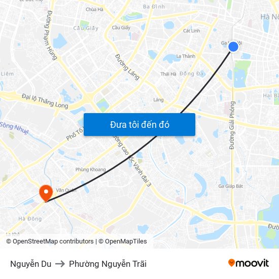 Nguyễn Du to Phường Nguyễn Trãi map
