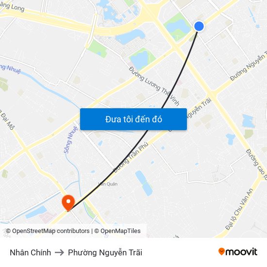 Nhân Chính to Phường Nguyễn Trãi map
