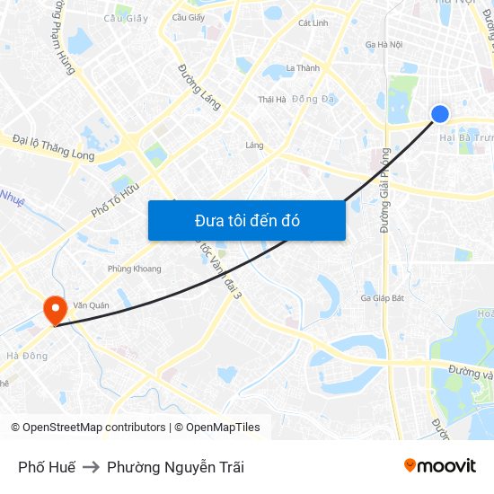 Phố Huế to Phường Nguyễn Trãi map