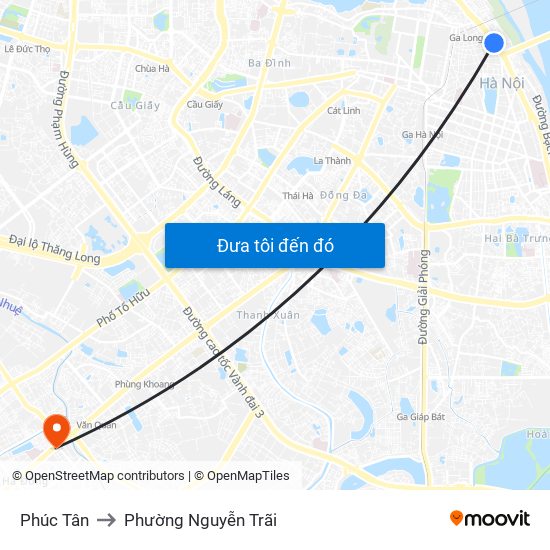 Phúc Tân to Phường Nguyễn Trãi map