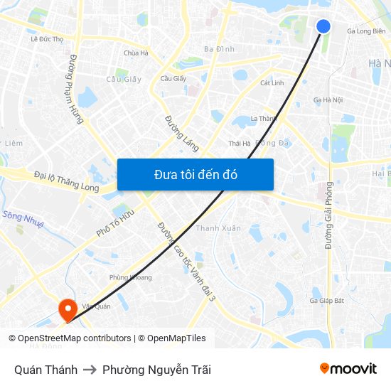 Quán Thánh to Phường Nguyễn Trãi map