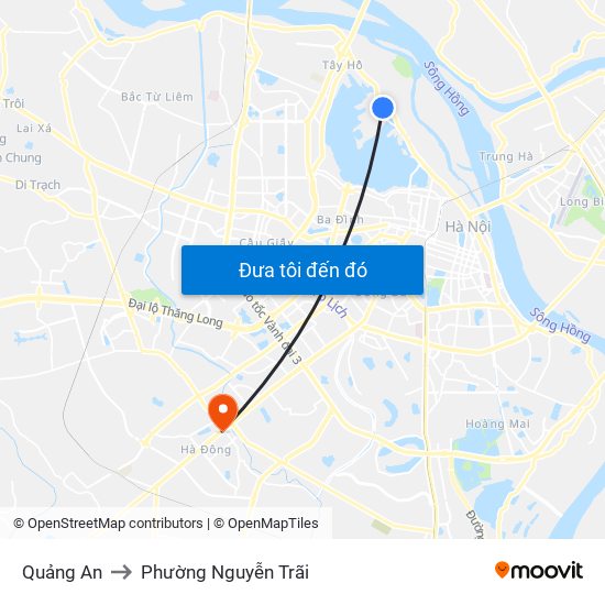 Quảng An to Phường Nguyễn Trãi map