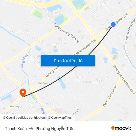 Thanh Xuân to Phường Nguyễn Trãi map