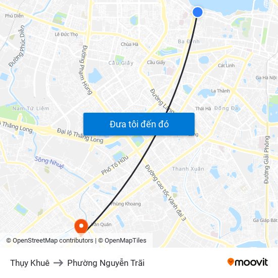 Thụy Khuê to Phường Nguyễn Trãi map