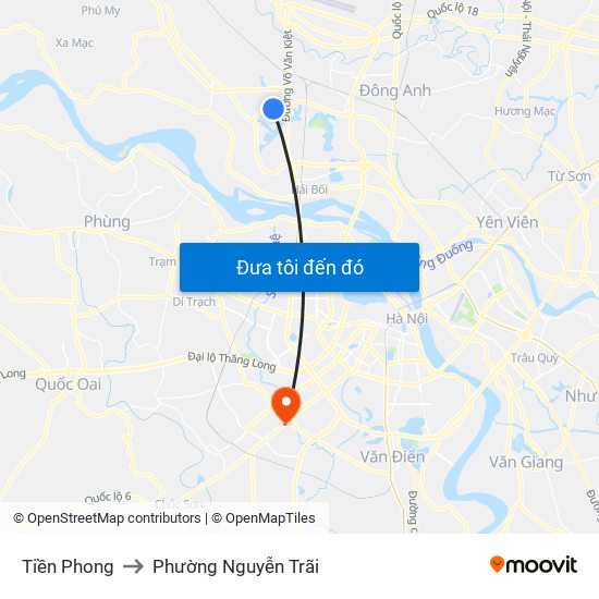 Tiền Phong to Phường Nguyễn Trãi map