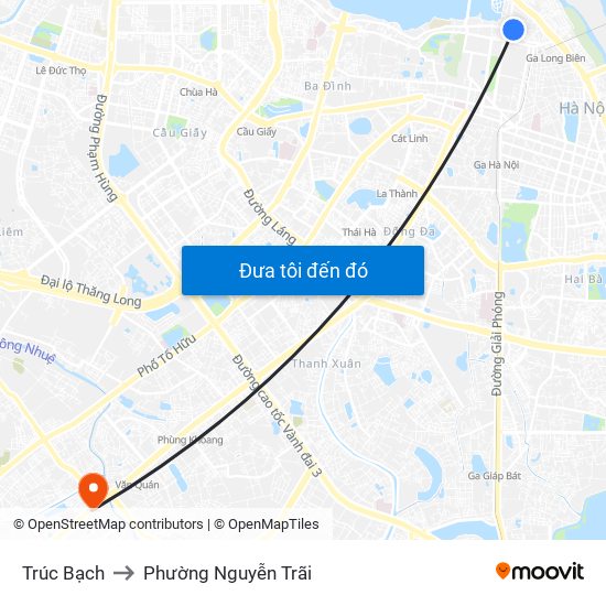 Trúc Bạch to Phường Nguyễn Trãi map