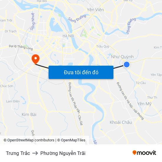 Trưng Trắc to Phường Nguyễn Trãi map