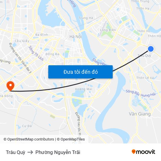 Trâu Quỳ to Phường Nguyễn Trãi map