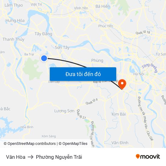 Vân Hòa to Phường Nguyễn Trãi map