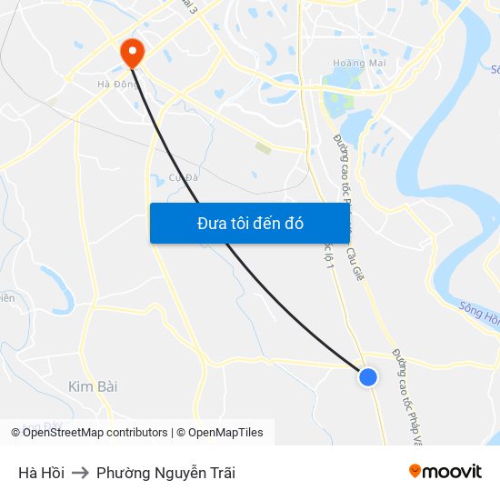 Hà Hồi to Phường Nguyễn Trãi map