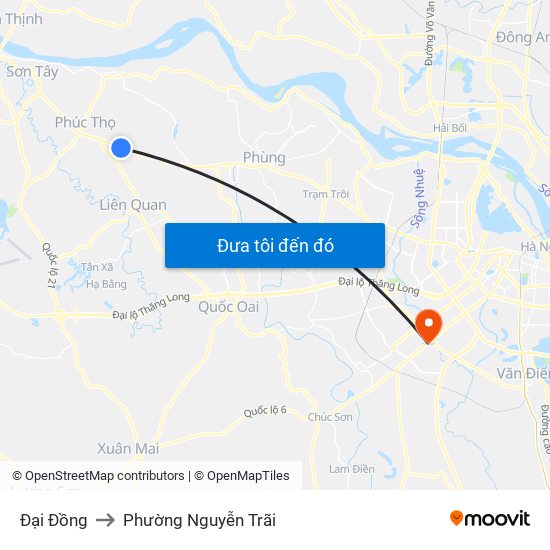 Đại Đồng to Phường Nguyễn Trãi map