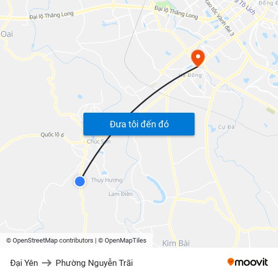 Đại Yên to Phường Nguyễn Trãi map