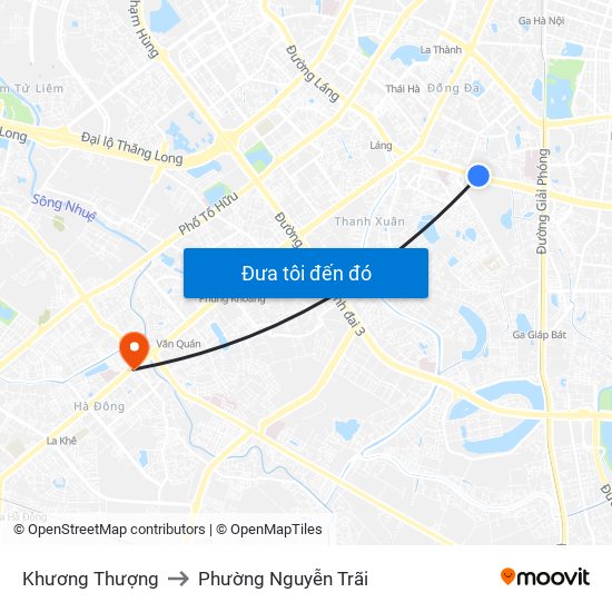 Khương Thượng to Phường Nguyễn Trãi map