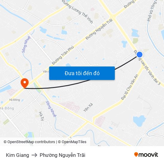 Kim Giang to Phường Nguyễn Trãi map