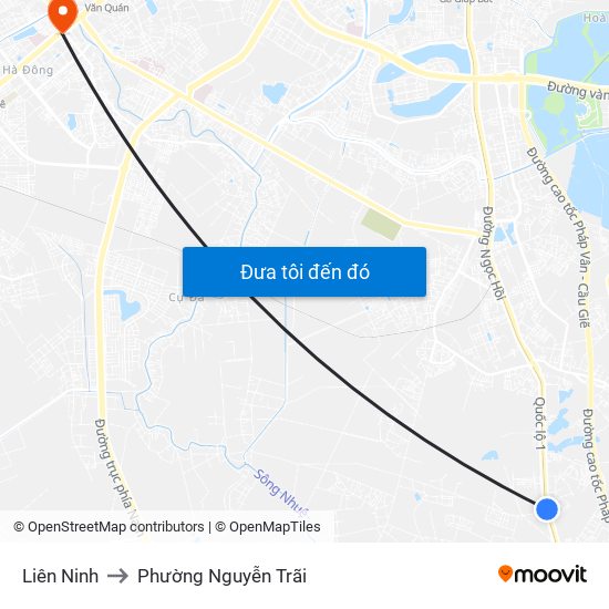 Liên Ninh to Phường Nguyễn Trãi map