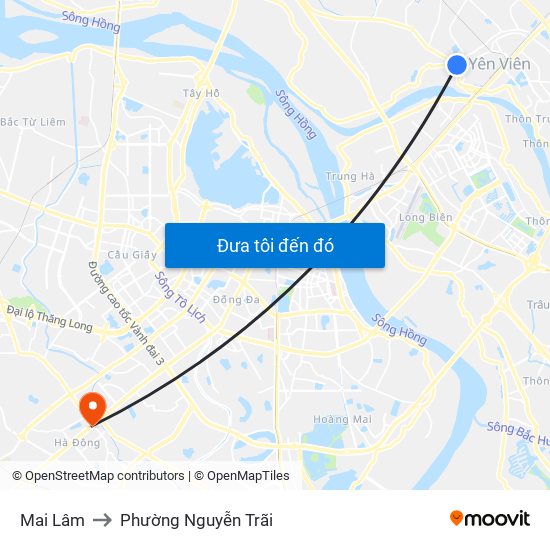 Mai Lâm to Phường Nguyễn Trãi map